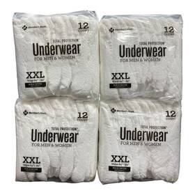990002836 Members Mark Total Protection Unisex Underwear Xxl 48ct