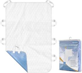 Mildplus 313019266276 Washable Bed Pads With 8 Sturdy Handles 34 Inch 52 Extra Large Reusable Underpads