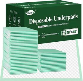 Mpads-40x40-25 Mildplus Disposable Bed Pads 40 Inch X40 Extra Large Pee For Incontinence 140 Gram Heavy