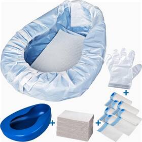 Minivon 445021370368 Bedpan Set With 30 Super Absorbent Pads And Disposable Liners Bed Pans For Elde