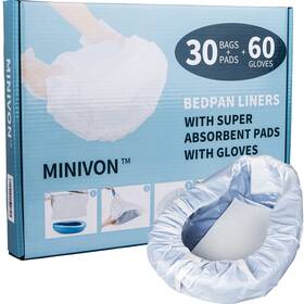 Minivon 732688170262 Bedpan Liners With Super Absorbent Pads - Value Pack 30 Count Bed Pan Bag D