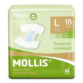 Mollis 971155843818 Adult Diapers For Women And Men Unisex Disposable Incontinence Briefs