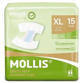 Mollis 971155843825 Adult Diapers For Women And Men Unisex Disposable Incontinence Briefs With T