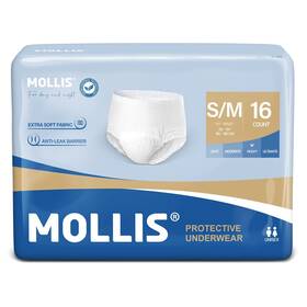 Mollis 971155844242 Adult Incontinence And Postpartum Underwear For Men Women Disposable Prote