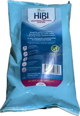 59911 Molnlycke 50 5x10 Packs Health Care Hibi Universal Bathing System Cloths