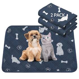 Dtp-1824-navy2 Nanbowang 2 Pieces Dog Pee Pads - Navy Washable Rugs Non-slip Dark Blue Puppy