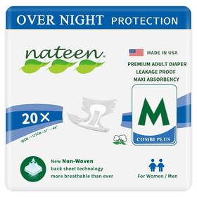 Nateen 762715174031 Combi Maxi Adult Diapers Unisex Disposable Incontinence Briefs With T