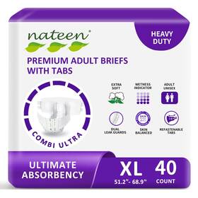 Nateen 762715174253 Combi Ultra Adult Diapers With Tabs For Women And Men Ultimate Absorb