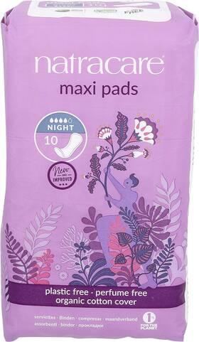 Natracare 782126003041 Natural Traditional Style Night Time Maxi 10 Count Pack Of 1