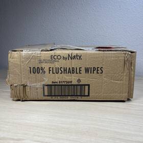 Naty Nty17726 12 Pack 100% Flushable Wipes Fragrance Free 56 Each Packet