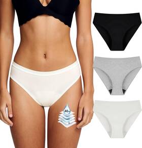 Women-bik-3bwg-m No Leak Proof Underwear For Women Incontinence Teens Ladies Cotton