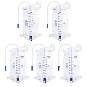 Nb-004 Norbeng Mens Foley Catheter Leg Bags 1000ml - 5pcs Easy Flip Drain Urine