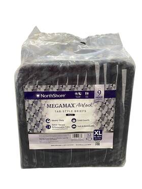 Northshore 193183026360 Megamax Airlock 9hr Breathable Briefs Refastenable Tabs Black