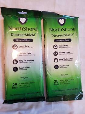 Northshore 193183032835 Discreetshield Disposal Bags For Adult Diapers 50 Count