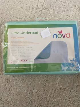 Up-2122bl Nova New Reusable And Washable Ultra Underpad For Chairs Cars More 18x18