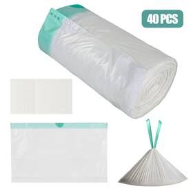 Nsioutlet 616361651852 40 Pcs Portable Commode Liner Bags Set With Absorbent Pads Drawstring Leakproof