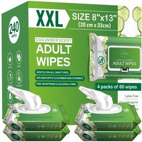 Aw-240c Opteel Adult Wipes Extra Large Scented - Skin-friendly Incontinence Wet For Ad