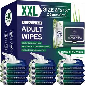 Aw-720 Opteel Adult Wipes For Elderly - 8 Inch X13 720ct 12 Packs Of 60 1 Count Pack 720