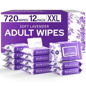Aw-720l Opteel Adult Wet Wipes Lavender Scented Soft Disposable Washcloths For Incontinence &