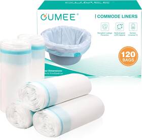 Oumee 705353211706 120 Disposable Commode Liners For Bedside Beside Portab