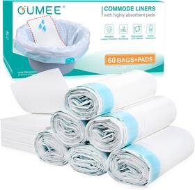 Oumee 705353705830 60 Pcs Commode Liners With Absorbent Pads Bedside For Bu