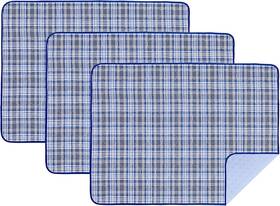 Bhma01339oblu001 Outcreator 3pack Bed Pads For 18x24 Inch Pack Of 3 Light Blue Grid