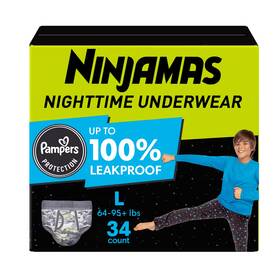 37000628262 Pampers Ninjamas Nighttime Bedwetting Underwear Boys Size L/xl 34 Count Per Box