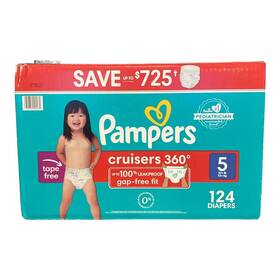 990289366 Pampers Cruisers 360 Diapers Gap-free Fit Size 5 27 Pounds 124 Count