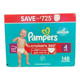 990289375 Pampers Cruisers 360 Diapers Gap-free Fit Size 4 22 - 37lb 148 Count