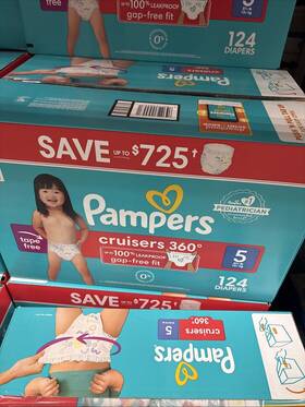 990329052 Pampers Cruisers 360 Diapers Gap-free Fit Size 7 41 Pounds 84 Count