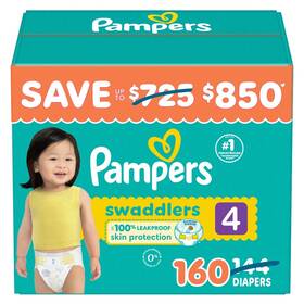 990369962 Pampers Swaddlers Diapers Size 4 22-37 Pounds 160 Count