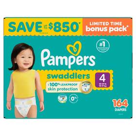 990394284 Pampers Swaddlers Diapers Size 4 164 Count