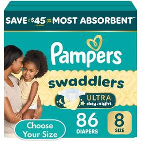 990467219 Pampers Swaddlers Ultra Diapers Size 8 30 Pounds 86 Count