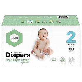 90471297 Parasol Clear Dry Natural Disposable Diapers - Size 2 80ct