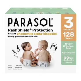94794082 Parasol Chlorine-free Diapers With Rashshield Protection Size 3 - 128ct