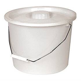 Pcp 048503511500 Commode Bucket With Lid And Handle White 10 Quart / 2.5 Gallon Capacity W