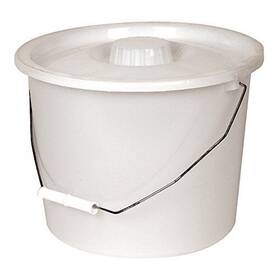 Pcp 048503551506 Commode Bucket With Lid And Handle Gray 10 Quart / 2.5 Gallon Capacity Fu