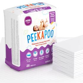 Peekapoo 663778011212 Mini 25 Pack Disposable Changing Pads For Baby