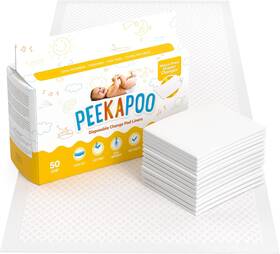 Pkp50 Peekapoo - Disposable Changing Pad Liners 50 Pack Super Soft Ultra Absorbent