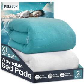 Pelegon 850053523212 Bed Pads Washable Waterproof 34 Inch X 36 Pack Of 2 - Incontinence For