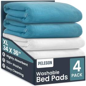Pelegon 850053523229 Bed Pads Washable Waterproof 34 Inch X 36 Pack Of 4 - Incontinence For