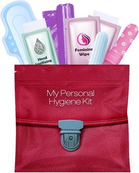 Ph Advantage 850027482378 Menstrual Kit All-in-one Convenience On The Go 6 Piece Set Red Purse