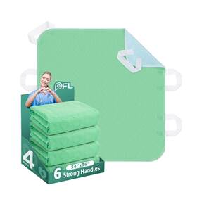 Bp-green-l34x36-4 Pick For Life Washable Bed Pad Incontinence Waterproof Pads With Stong Handles 4 P