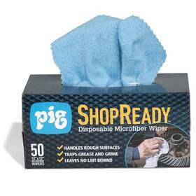 Pig 036226069255 Shopready Disposable Microfiber Wipers 12 Inch X 50-cnt Dispenser Box