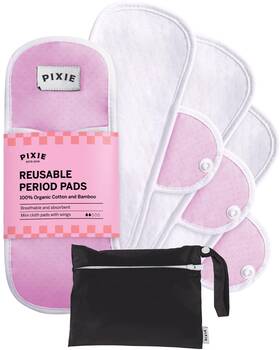 Pixie Cup U1-91p0-lxou Organic Cotton Cloth Menstrual Pads - Reusable Mini Size 5-pack