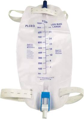 Plceo 553698177826 Easy-tap Leg Bag Drainage 1000ml Anti-reflux Valve Cloth Straps Easy