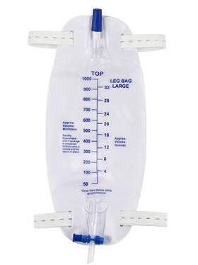 Plceo 553698182745 Easy-tap Leg Bag Urinary Drainage 1000ml Anti-reflux Valve Cloth Strap