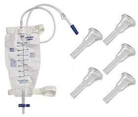 5-condom Plceo 553698185340 Male Urine Leg Bag Collector Catheters Self-seal 28mm Intermediate