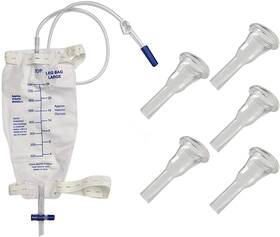 5-catheters Plceo 553698188679 Male Urine Leg Bag Collector Self-seal 35mm Intermediate Premi