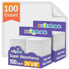 810-6522s Poikshark 100 Pack Disposable Changing Pads For Baby 24 Inch X 18 Super Absorbency Dispo